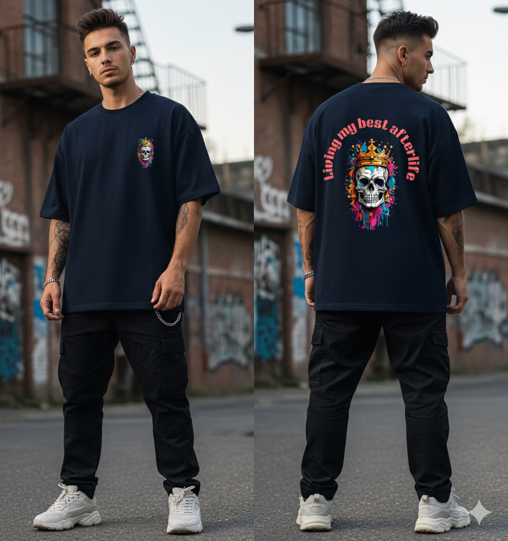 Dual-view back print campaign t-shirt