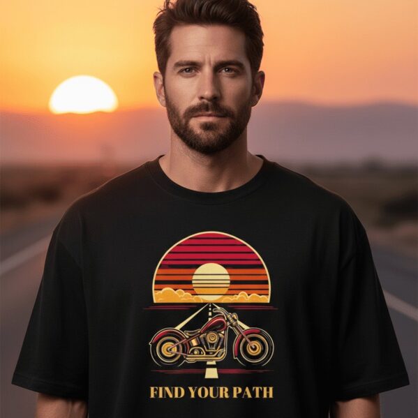 Men's "Retro Sunset Rider" Find Your Path T-Shirt