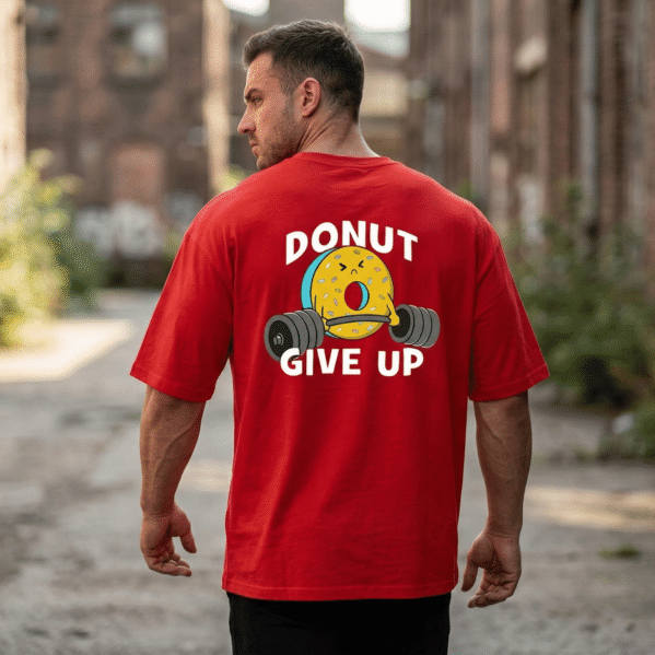 "Donut Give Up" Oversized Streetwear T-Shirt
