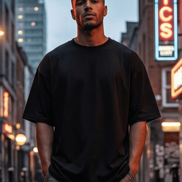 Plain Oversized premium Tee – Black