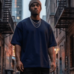 Plain Oversized premium Tee – Navy 